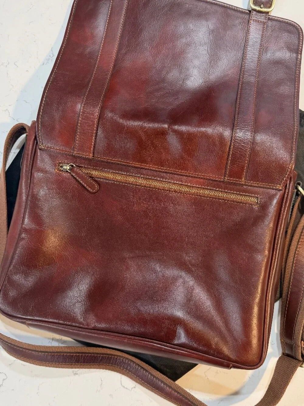 Lucaldo Made in Italy Brown Leather Messenger / Laptop Bag - Never Used 🤎